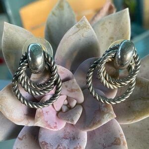 Vintage Silver Twisted Rope Earrings